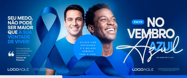 NOVEMBRO AZUL PREVENÇÃO CÂNCER PRÓSTATA SOCIAL MEDIA FLYER PSD EDITÁVEL