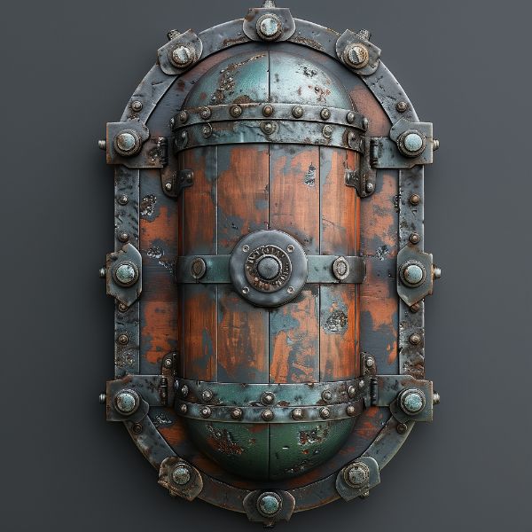 MADEIRA COM METAL | ESCUDO  | PARA COMPOSIÇÃO | BACKGROUND