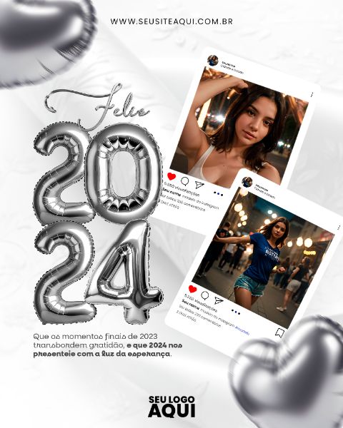 FEED | SEJA BEM VINDO JANEIRO | BEM VINDO 2024 | FELIZ ANO NOVO| PSD EDITÁVEL