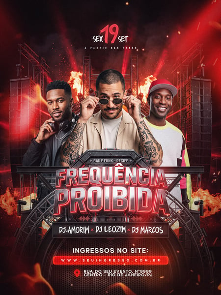 FLYER FREQUÊNCIA PROIBIDA FEED PSD EDITÁVEL