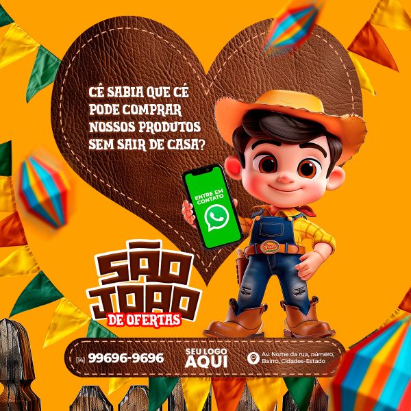 FESTA JUNINA, SÃO JOÃO | SOCIAL MEDIA | PSD EDITÁVEL