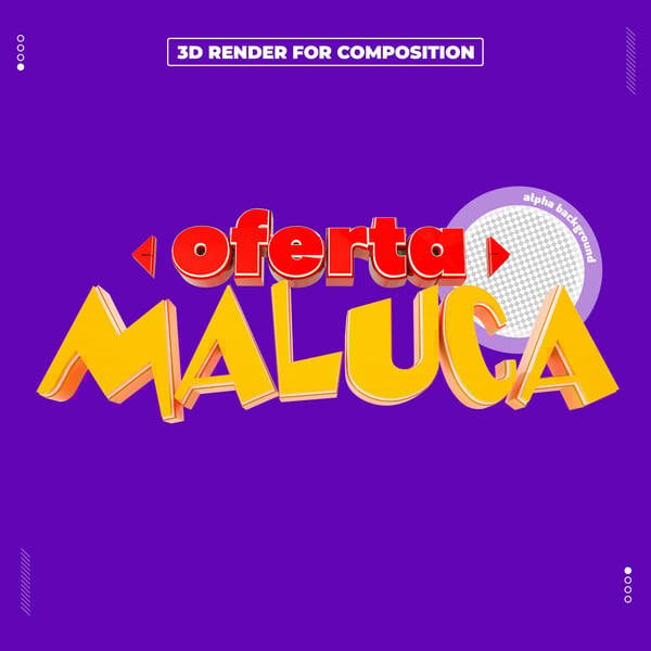 SELO 3D OFERTA MALUCA PARA COMPOSIÇÃO