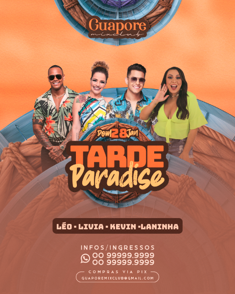 FLYER EVENTO TARDE PARADISE