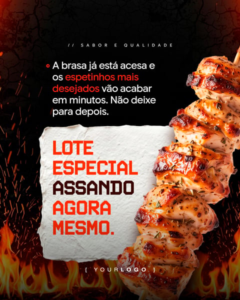 LOTE ESPECIAL ASSANDO AGORA ESPETINHO SOCIAL MEDIA PSD EDITÁVEL