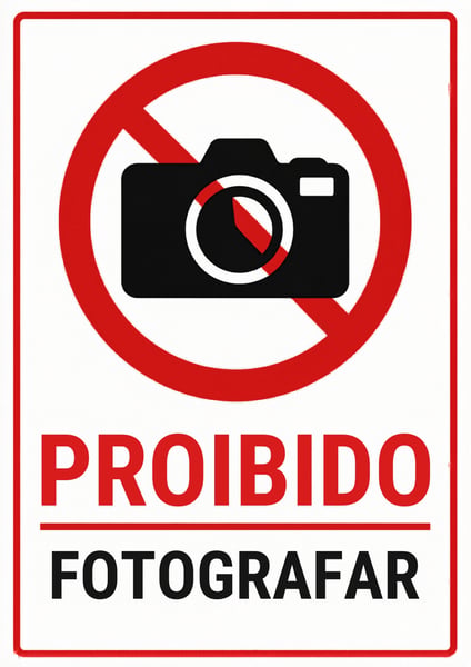 PLACA DE PROIBIDO FOTOGRAFAR CANVA EDITÁVEL