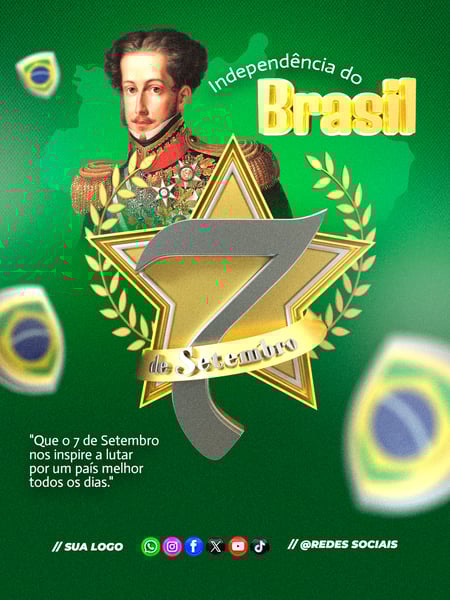 Dia da Independência do Brasil 07 de Setembro Redes Sociais Editável