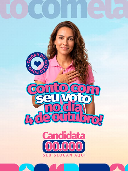 CAMPANHA POLÍTICA MULHER CANDIDATA SOCIAL MEDIA FLYER PSD EDITÁVEL