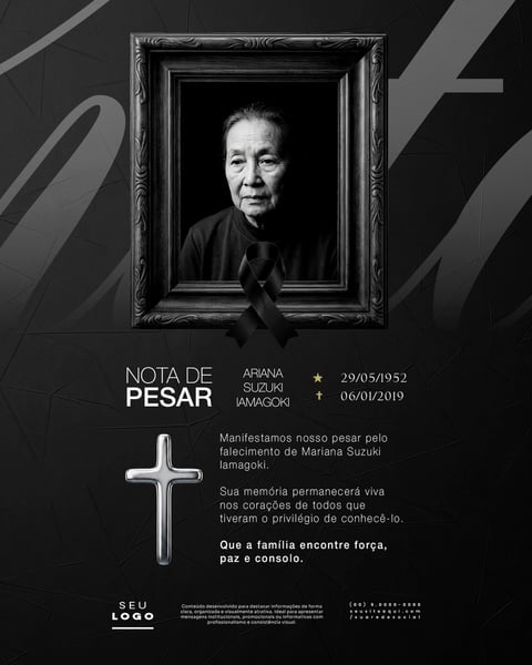 Nota de Pesar FALECIMENTO LUTO SOCIAL MEDIA PSD EDITÁVEL 4