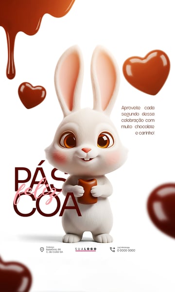 FELIZ PÁSCOA COELHINHO TEMPLATE PSD EDITÁVEL 3