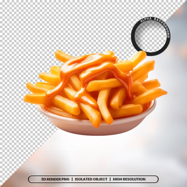 3D RENDER BATATA FRITA ELEMENTO ÍCONE PSD PNG