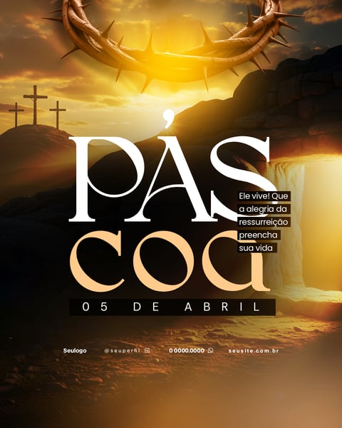 FELIZ PÁSCOA FLYER SOCIAL MEDIA PSD 2