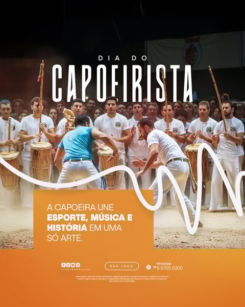 03 DE AGOSTO DIA DO CAPOEIRISTA CAPOEIRA FLYER SOCIAL MEDIA PSD EDITÁVEL