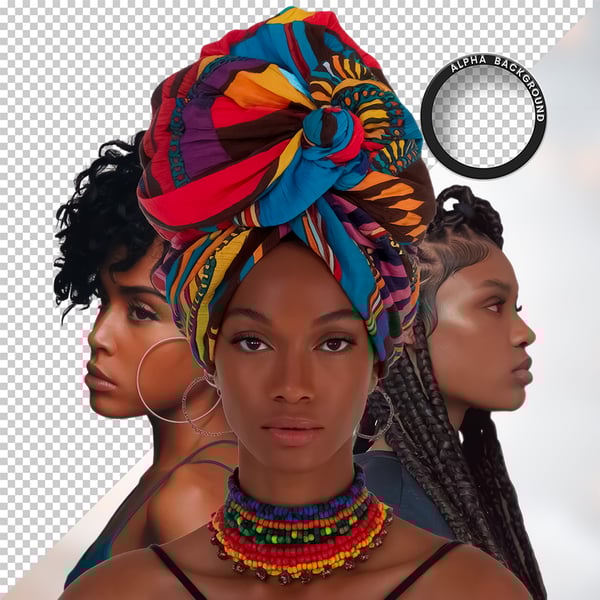 MULHER NEGRA AFRO ELEMENTO PSD PNG 86