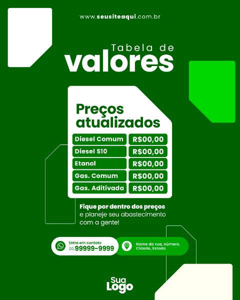 FEED VERTICAL - POSTO DE COMBUSTÍVEL, GASOLINA - SOCIAL MEDIA | PSD EDITÁVEL