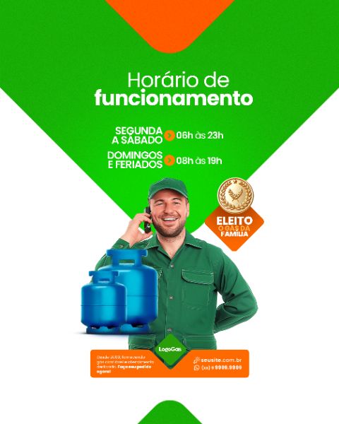 SOCIAL MEDIA - DISTRIBUIDOR DE GÁS - HORÁRIO DE FUNCIONAMENTO
