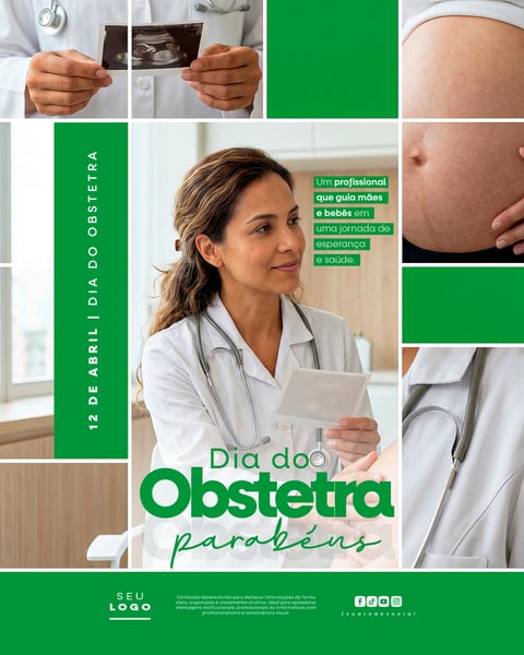 DIA DO OBSTETRA 12 DE ABRIL SOCIAL MEDIA PSD EDITÁVEL 2