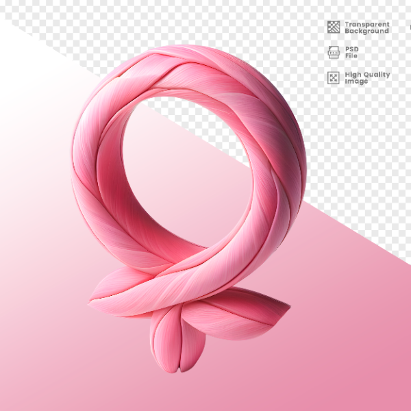 DIA DA MULHER -  ELEMENTO 3D  SÍMBOLO DE GÊNERO DA MULHER PARA COMPOSIÇÃO
