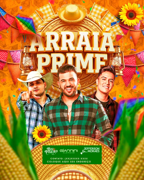 FLYERS DE EVENTOS ARRAIÁ PRIME EVENTO 03