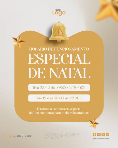 HORÁRIO DE FUNCIONAMENTO Figma Social Media Template