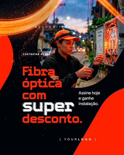 FIBRA ÓPTICA COM SUPER DESCONTO INTERNET SOCIAL MEDIA PSD EDITÁVEL
