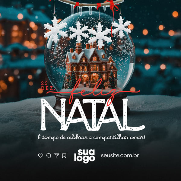 Feliz Natal Post Social Media PSD Editável