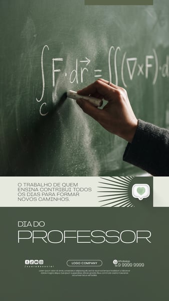 DIA DO PROFESSOR HOMENAGEM EDUCAÇÃO ESCOLAR SOCIAL MEDIA PSD EDITÁVEL 1 STORY