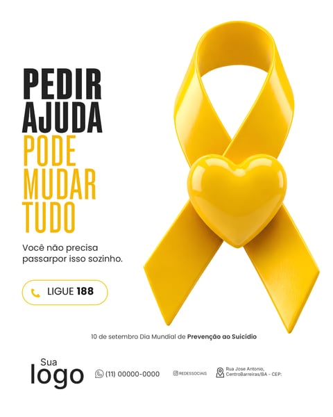 SETEMBRO AMARELO MÊS DE PREVENÇÃO AO SUICÍDIO SOCIAL MEDIA PSD EDITÁVEL 5