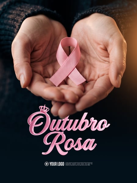 OUTUBRO ROSA CONSCIENTIZAÇÃO CÂNCER SOCIAL MEDIA FLYER PSD EDITÁVEL