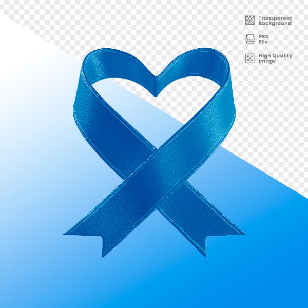ELEMENTO 3D PARA COMPOSIÇÃO FITA AZUL LUTA CONTRA O CÂNCER