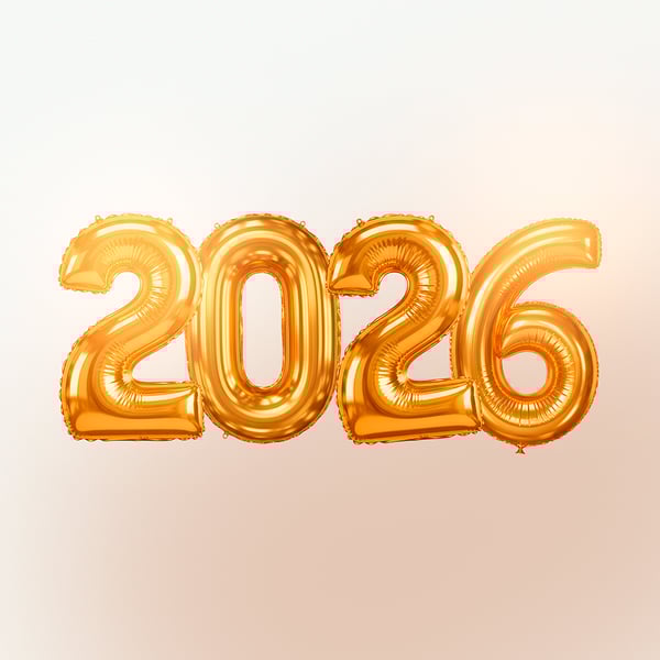 ELEMENTO 3D BALÃO 2026 DE ANO NOVO FUNDO TRANSPARENTE PARA FLYERS 1