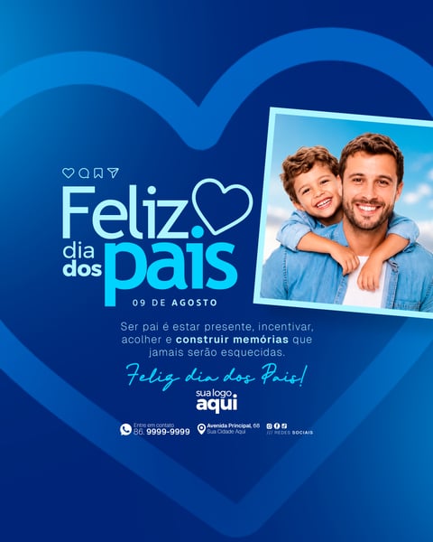 Social Media Dia Dos Pais PSD Editável