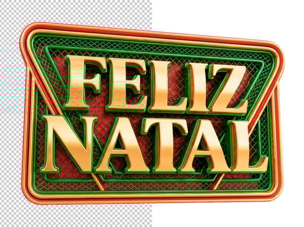 SELO 3D FELIZ NATAL EM PNG
