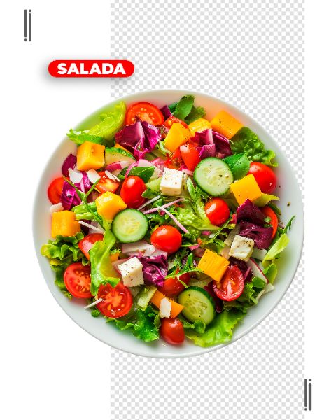 PRATO DE SALADA | SAÚDE | SAUDÁVEL | IMAGEM SEM FUNDO | PSD EDITÁVEL
