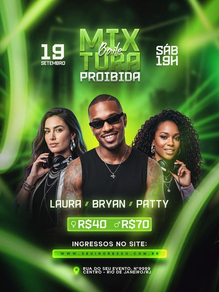 FLYER BAILE MIXTURA PROIBIDA FEED PSD EDITÁVEL