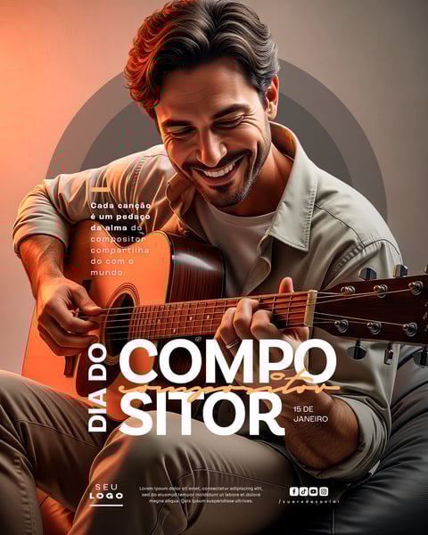 DIA DO COMPOSITOR 15 DE JANEIRO SOCIAL MEDIA PSD EDITÁVEL 2