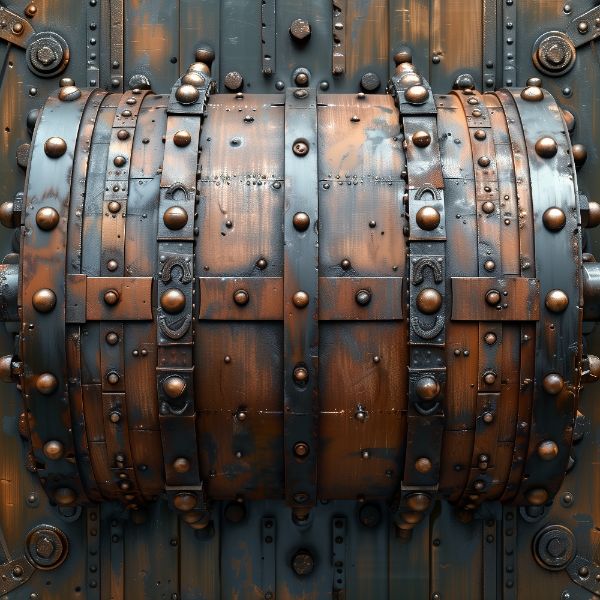 MADEIRA COM METAL | BARRIL | PARA COMPOSIÇÃO | BACKGROUND