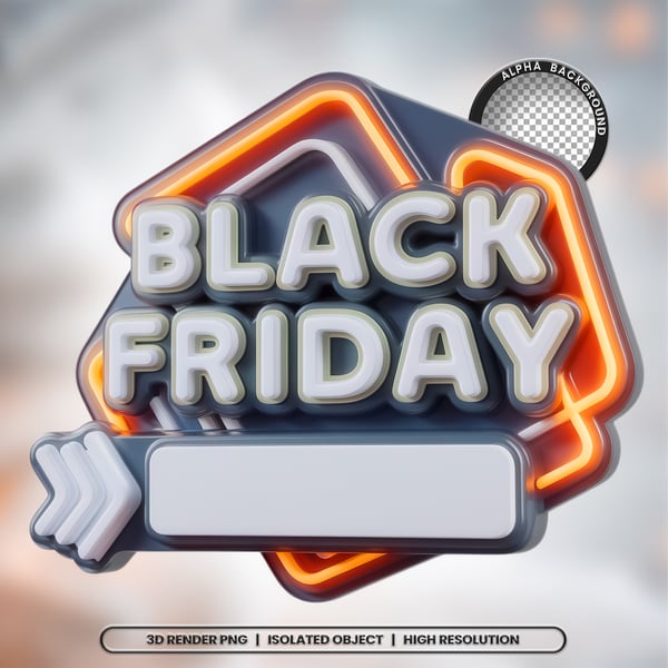 IZO SELO 3D RENDER BLACK FRIDAY ELEMENTO ÍCONE PSD PNG (304)