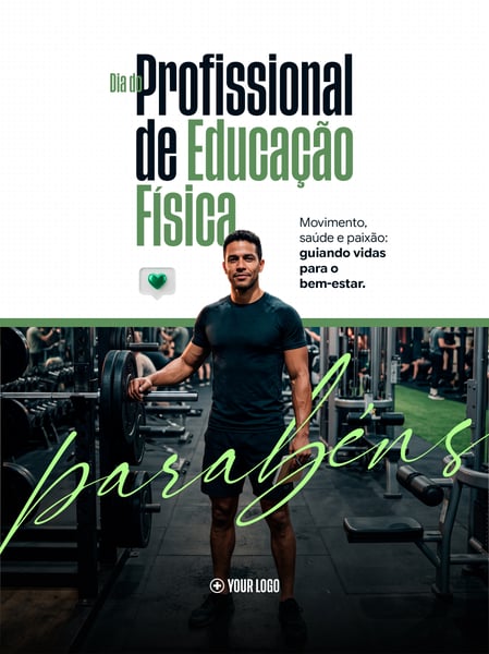 HOMENAGEM PROFISSIONAL EDUCAÇÃO FÍSICA SOCIAL MEDIA FLYER PSD EDITÁVEL