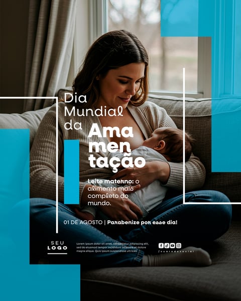 DIA MUNDIAL DA AMAMENTAÇÃO 01 DE AGOSTO SOCIAL MEDIA PSD EDITÁVEL 3