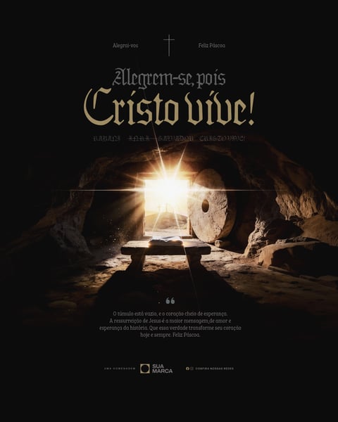 Feliz Páscoa Cristã Final Semana Santa Social Media PSD Editável