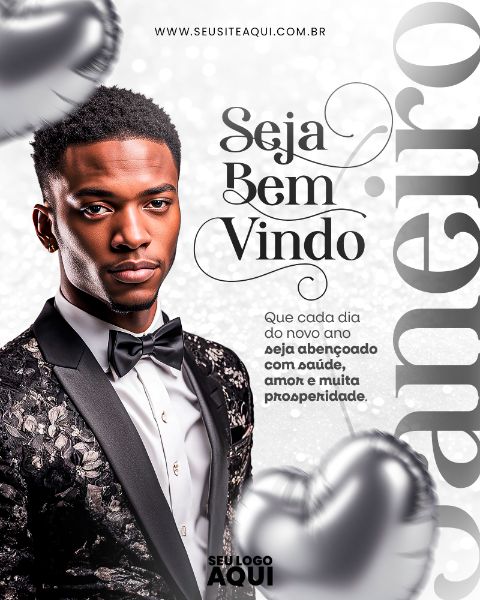 FEED | SEJA BEM VINDO JANEIRO | BEM VINDO 2024 | FELIZ ANO NOVO| PSD EDITÁVEL