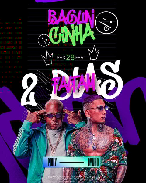 FLYER PARA ARTISTA EVENTO BAGUNCINHA FEST PARA CONTAGEM REGRESSIVA FEED PSD EDITÁVEL