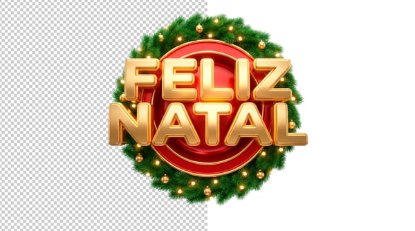 SELO 3D FELIZ NATAL EM PNG