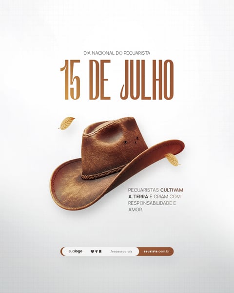 15 DE JULHO - DIA NACIONAL DO PECUARISTA - FLYER SOCIAL MEDIA PSD EDITÁVEL