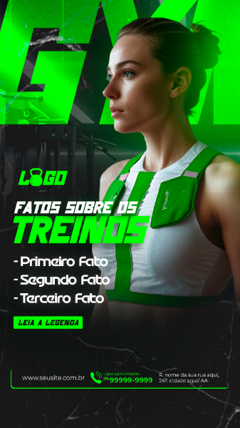 STORY ACADEMIA FATOS SOBRE O TREINO SOCIAL MEDIA PSD