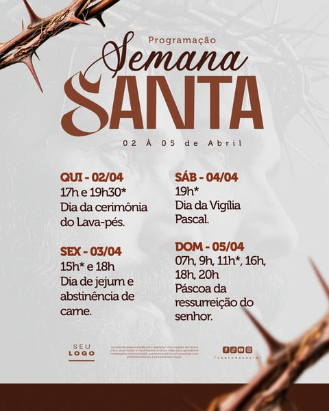 Programação SEMANA SANTA SOCIAL MEDIA PSD EDITÁVEL 4