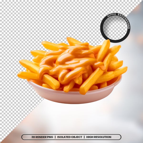 3D RENDER BATATA FRITA ELEMENTO ÍCONE PSD PNG