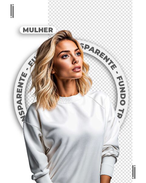 MULHER COM MOLETON BRANCO | IMAGEM SEM FUNDO | PSD EDITÁVEL
