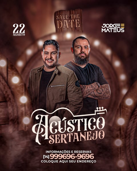 FLYER ACÚSTICO SERTANEJO - JORGE E MATEUS