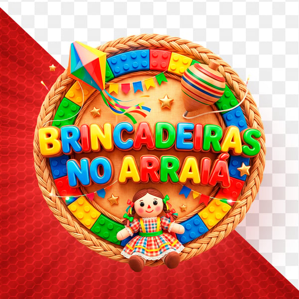 SELO 3D PARA SOCIAL MEDIA BRINCADEIRAS DE ARRAIÁ